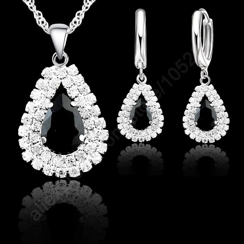 Crystal Pendant Necklace Earring