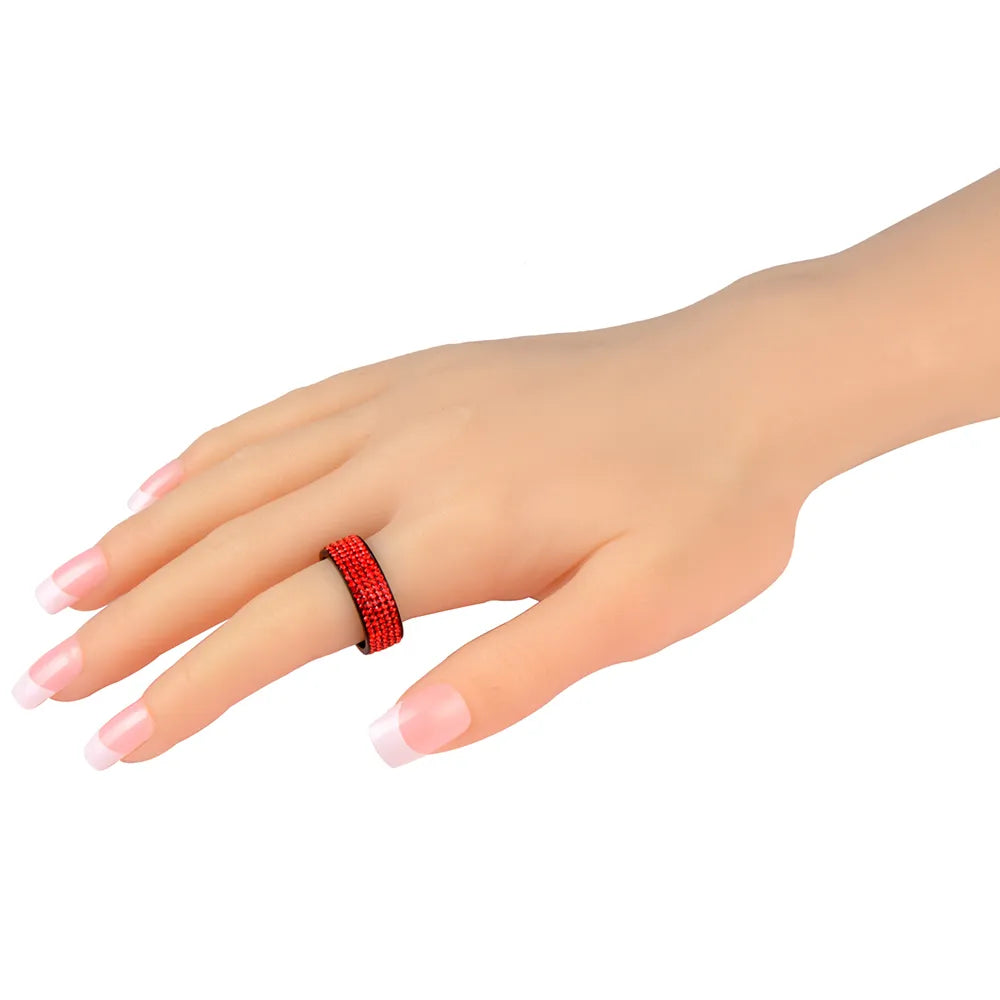 Punk Rock Stainless Steel Crystal Ring