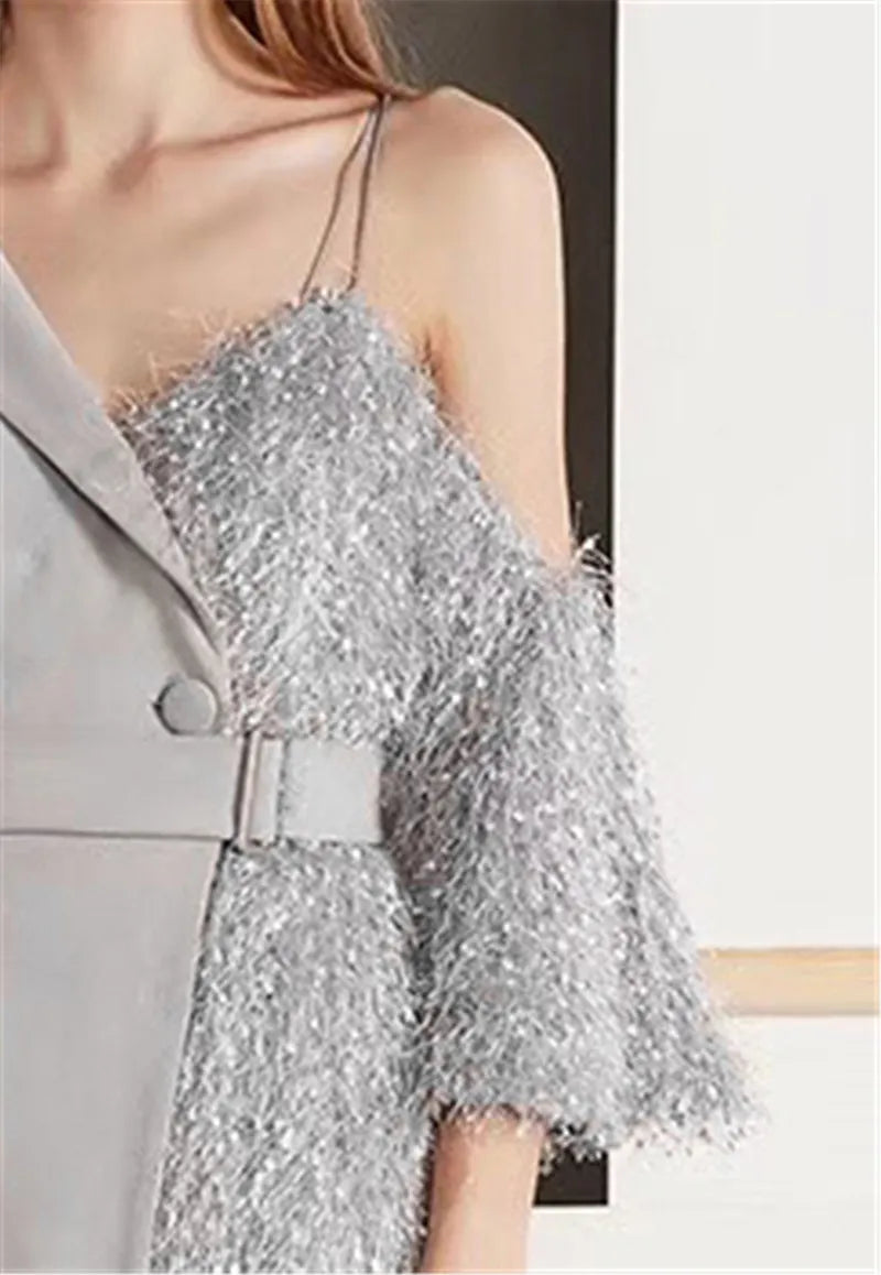 Asymmetric One Strap Shoulder Dress