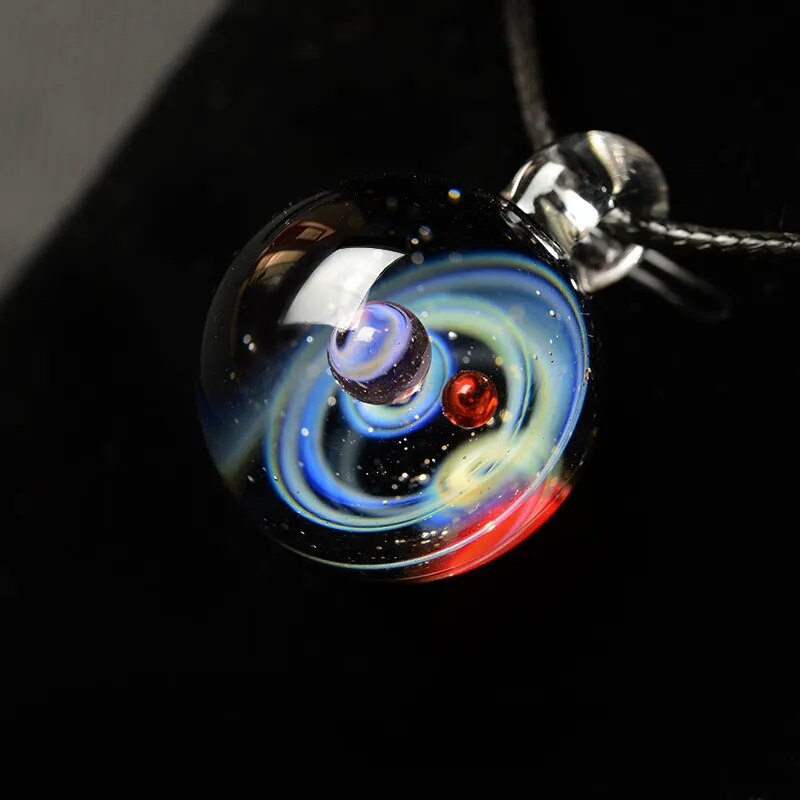 Universe Glass Planets Pendant Necklace