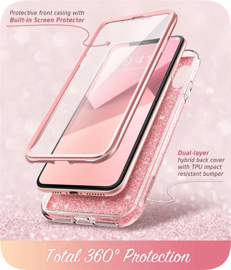 Estuche protector de mármol con brillo de cuerpo completo de 6.1"