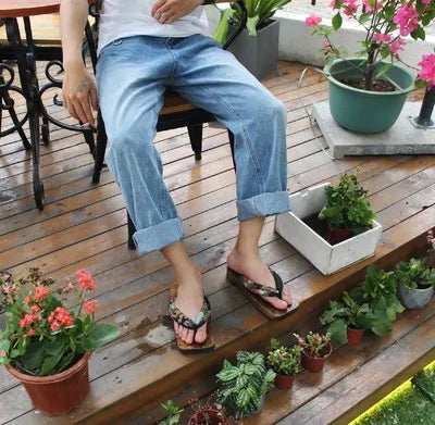 Zuecos de fondo grueso Zapatillas de madera