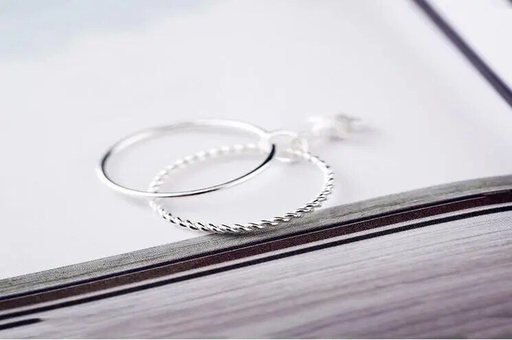 Silver PlatedDouble Star Open Rings