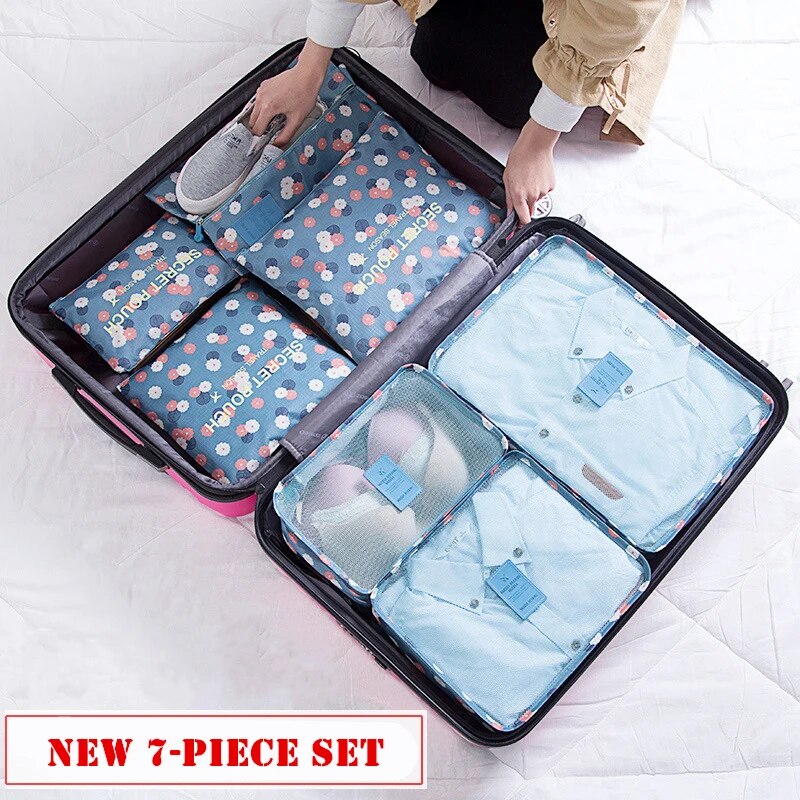 7Pcs/set Trip Luggage Clothes Finishing Kit