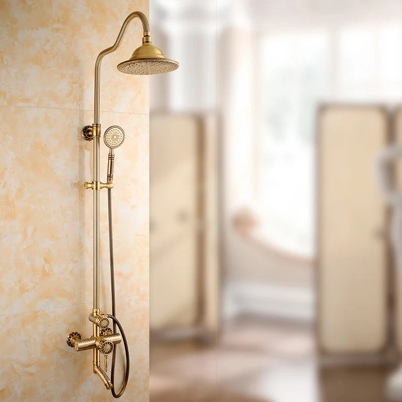 Armaturen, antikes Badezimmer-Duschset
