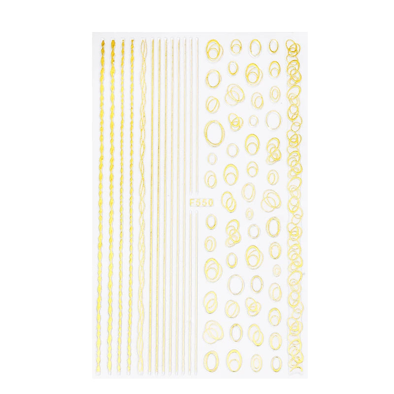 Papers Stripe 3D Nail Sticker
