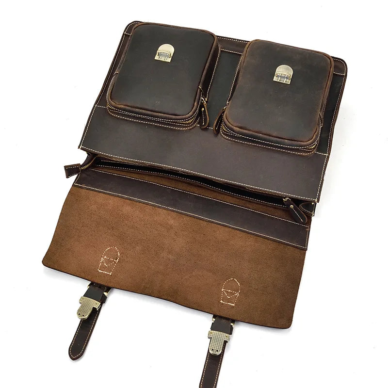 Bolso de hombro vintage 100% cuero genuino
