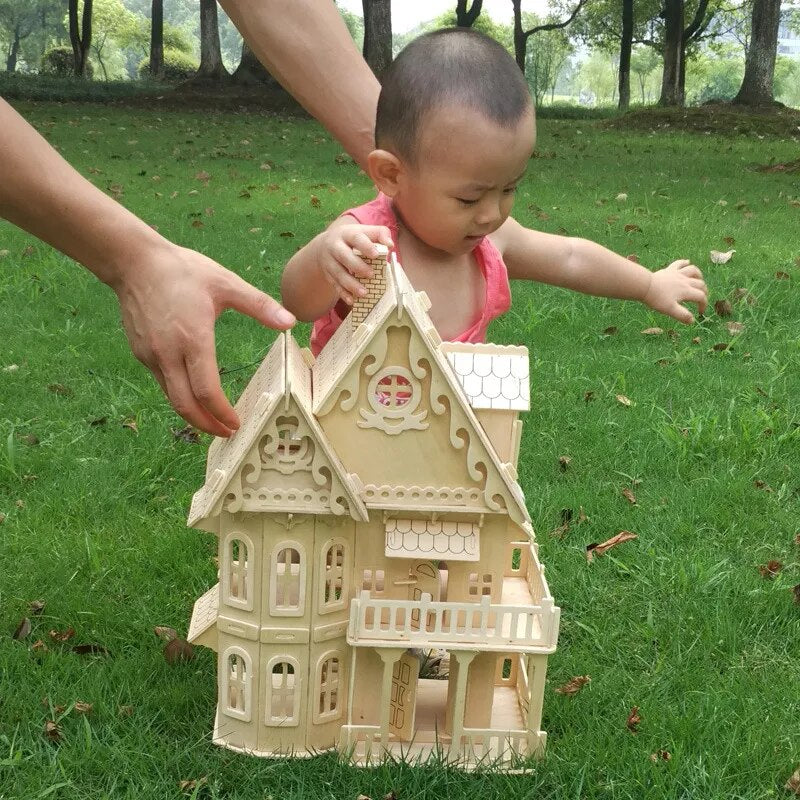 3D-Puzzle-Puppenhaus aus Holz