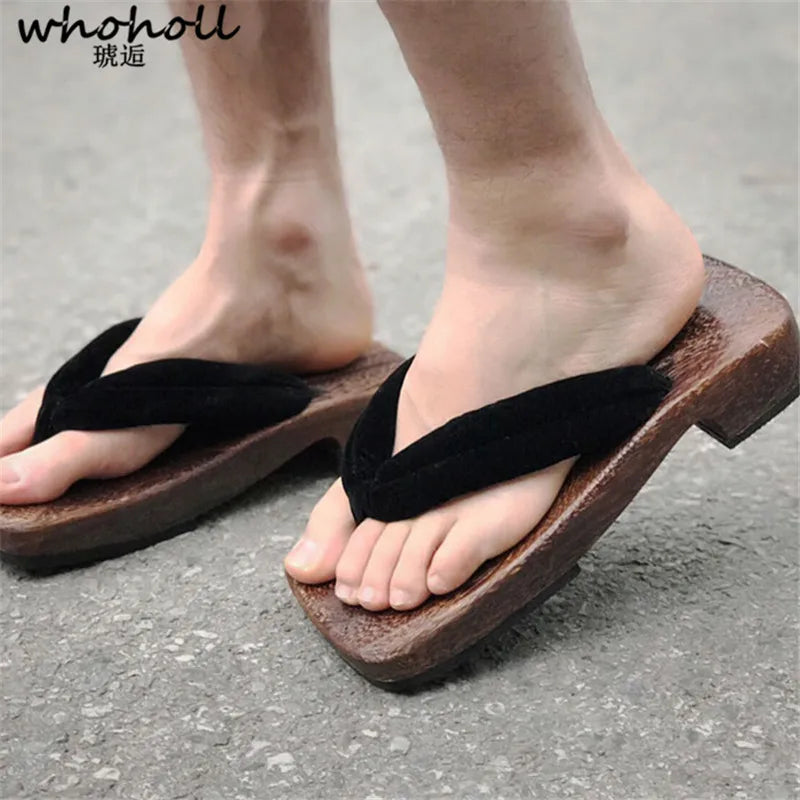Zuecos de fondo grueso Zapatillas de madera
