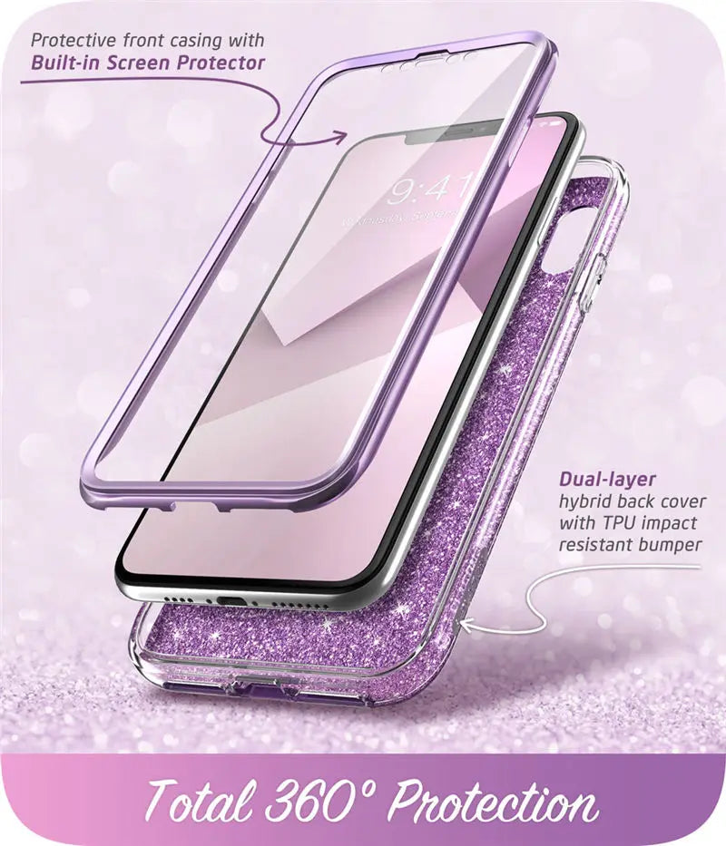 Estuche protector de mármol con brillo de cuerpo completo de 6.1"