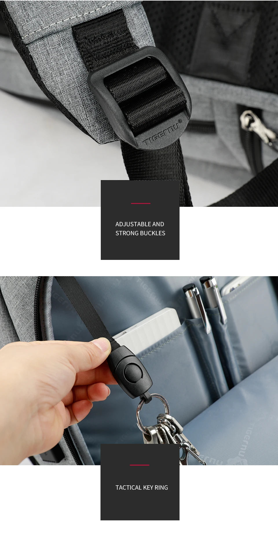 Bolsa antirrobo para portátil con carga USB 15.6