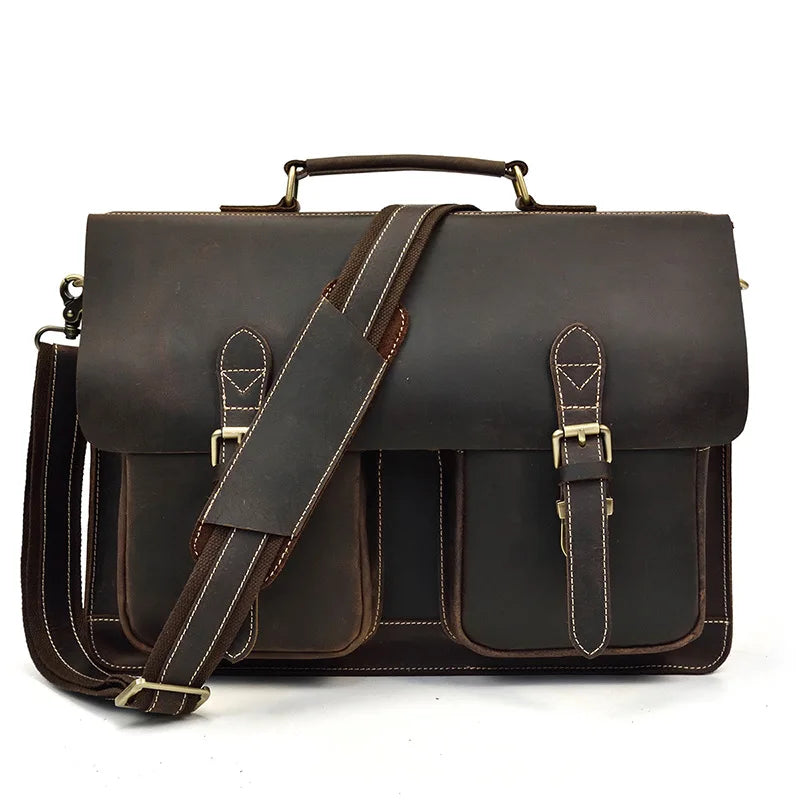 Bolso de hombro vintage 100% cuero genuino
