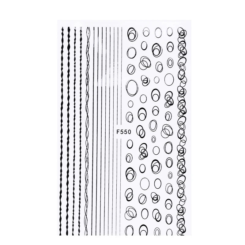 Papers Stripe 3D Nail Sticker