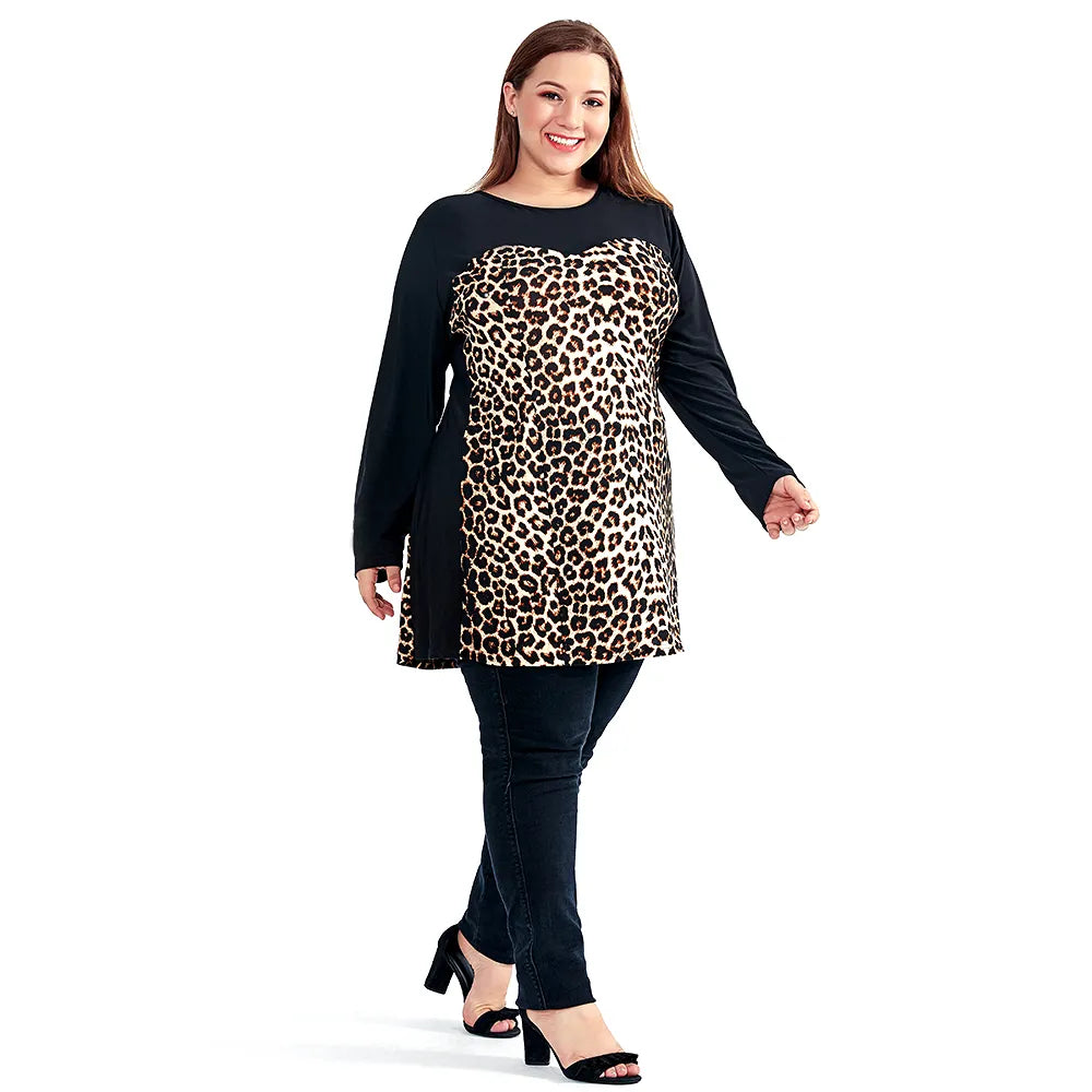 Plus Size Shift Leopard Dress