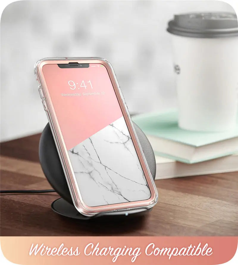 Estuche protector de mármol con brillo de cuerpo completo de 6.1"