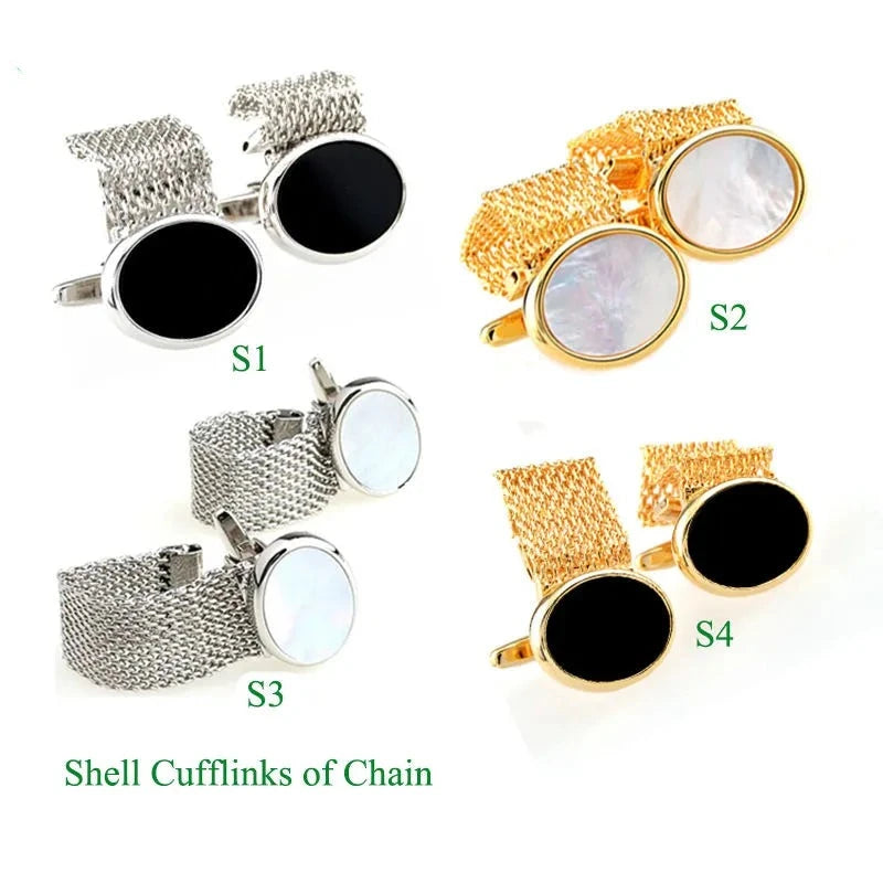 Plated Lepton High Quality Chain Cuff links