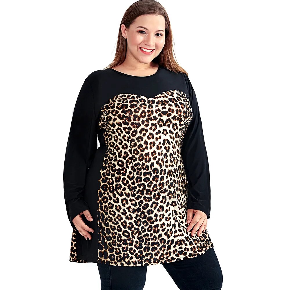 Plus Size Shift Leopard Dress