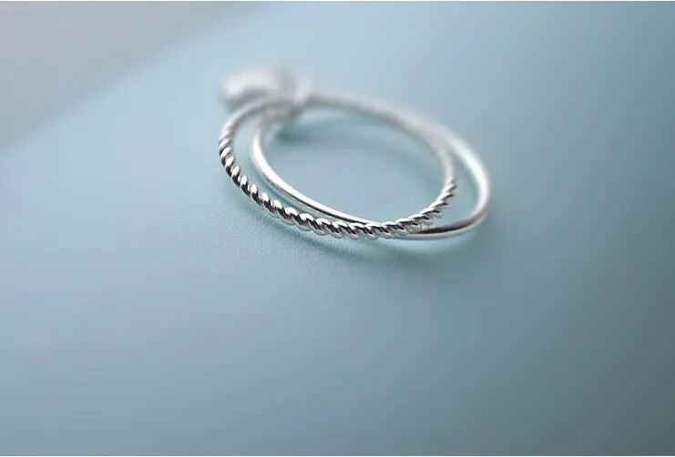 Silver PlatedDouble Star Open Rings
