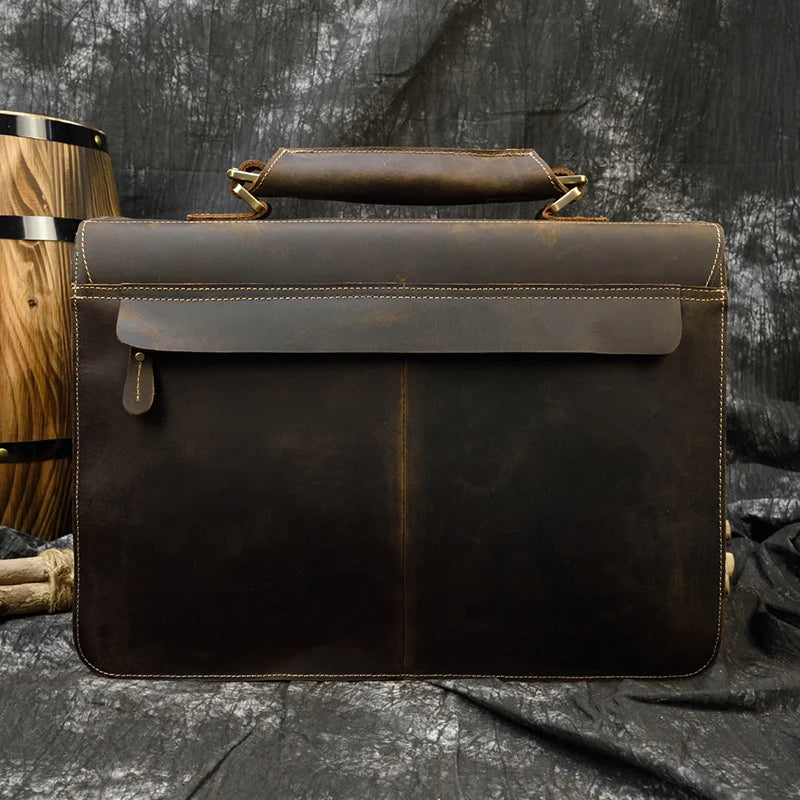 Bolso de hombro vintage 100% cuero genuino
