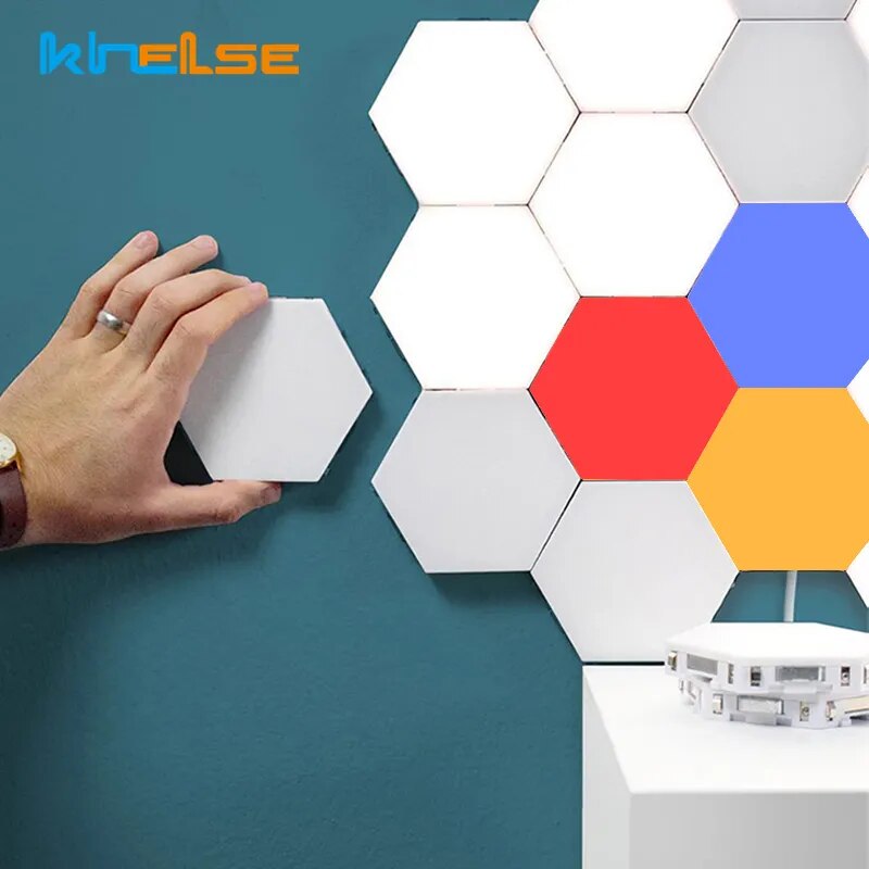 Touch-Controlled Hexagon Quantum Wall Lamp