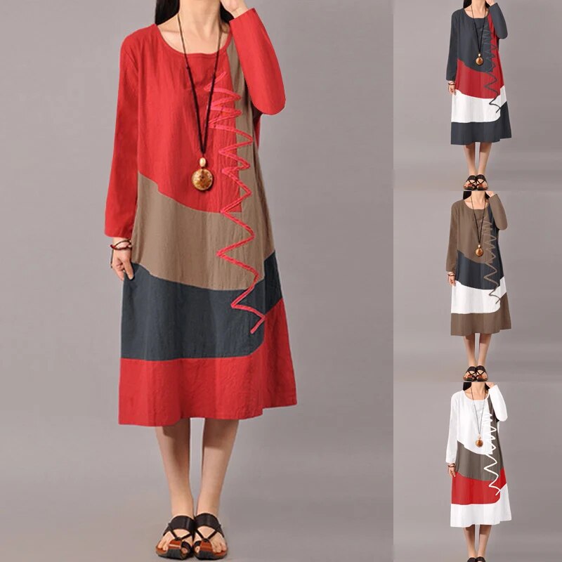 Patchwork Sundress Summer Maxi Dress