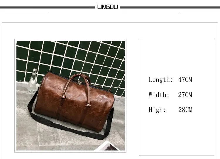 High Capacity Travel Bag Luggage  Suitcase Soft Leather