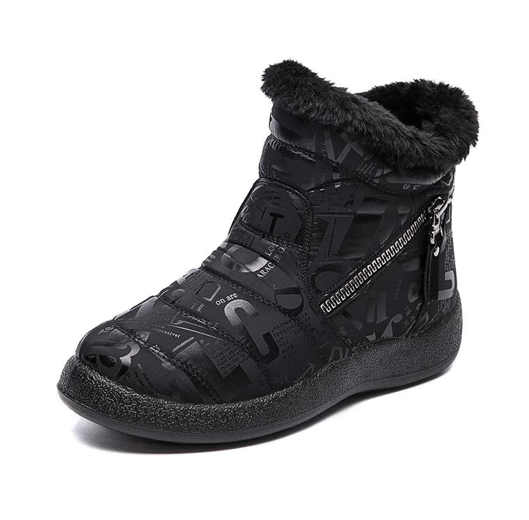 Stylish Waterproof Snow Boots for Women with Low Heels