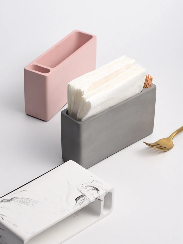 Tableware Supplies Tissue Paper Holder Cement Tissue Box