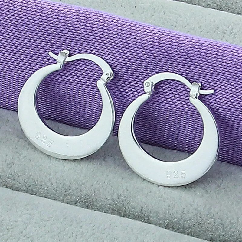 Sterling Silver Circle Round Hoop Earring