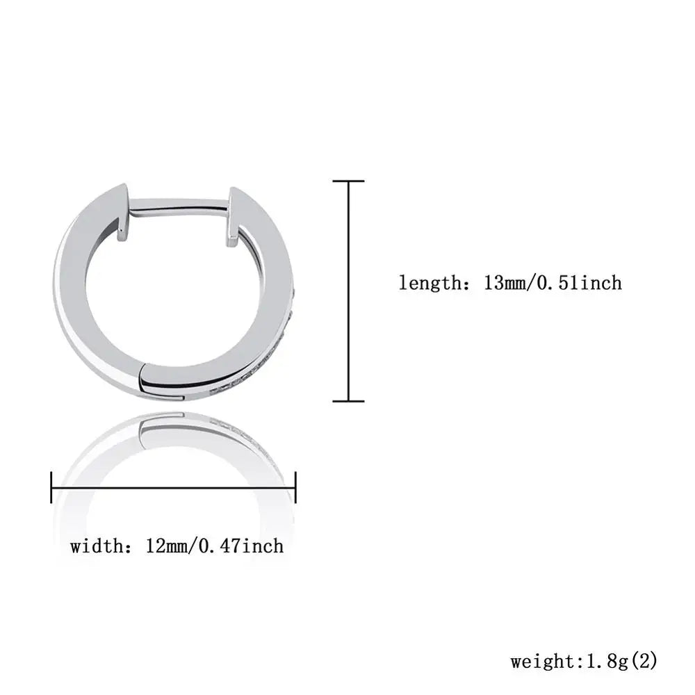 Sterling Silver 12mm Round Earrings Fashion