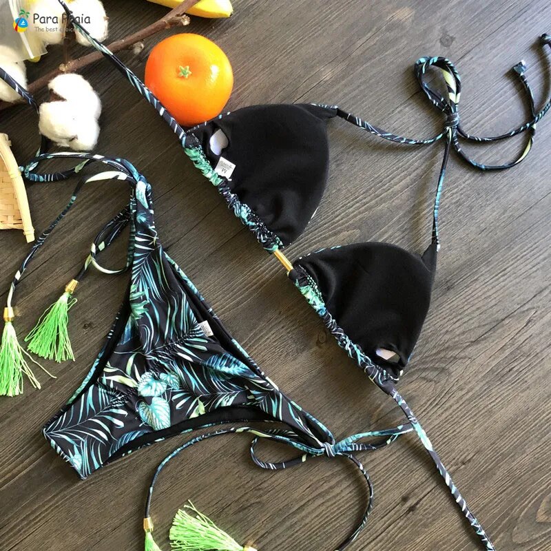 Mini Halter Bathing Brazilian Swimsuit Thong Bikini Set