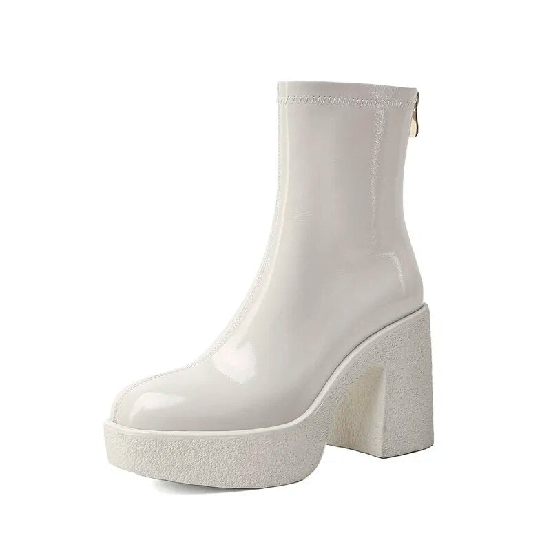 Cow Patent Leather Boots