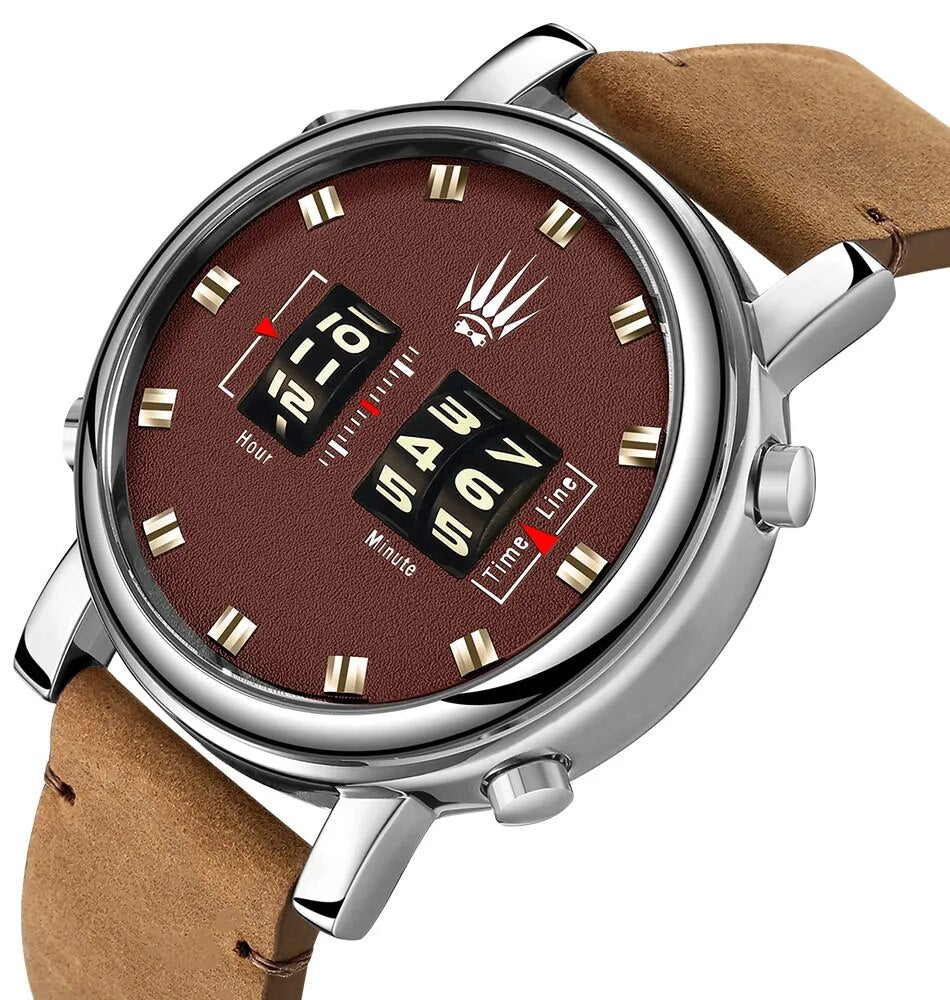 Digital Roller Numbers Quartz Watch