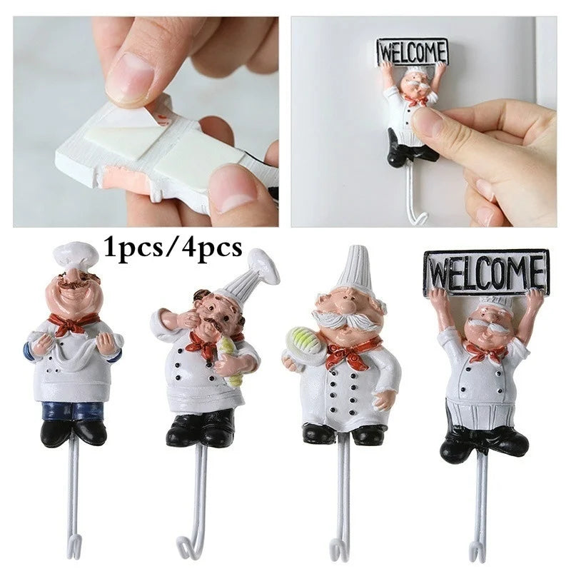 Chef Cartoon Storage Rack Hooks