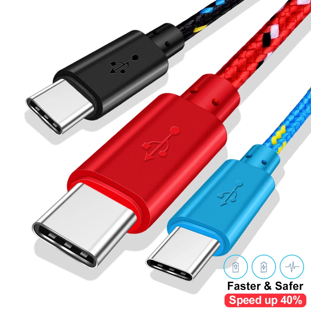 Cable de datos de carga rápida de nailon tipo C