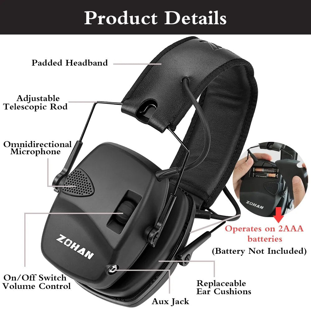 Sound Amplification Anti-noise Earmuffs Professional