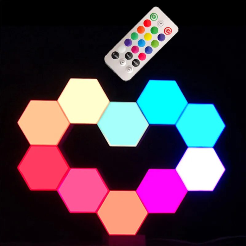 Touch-Controlled Hexagon Quantum Wall Lamp