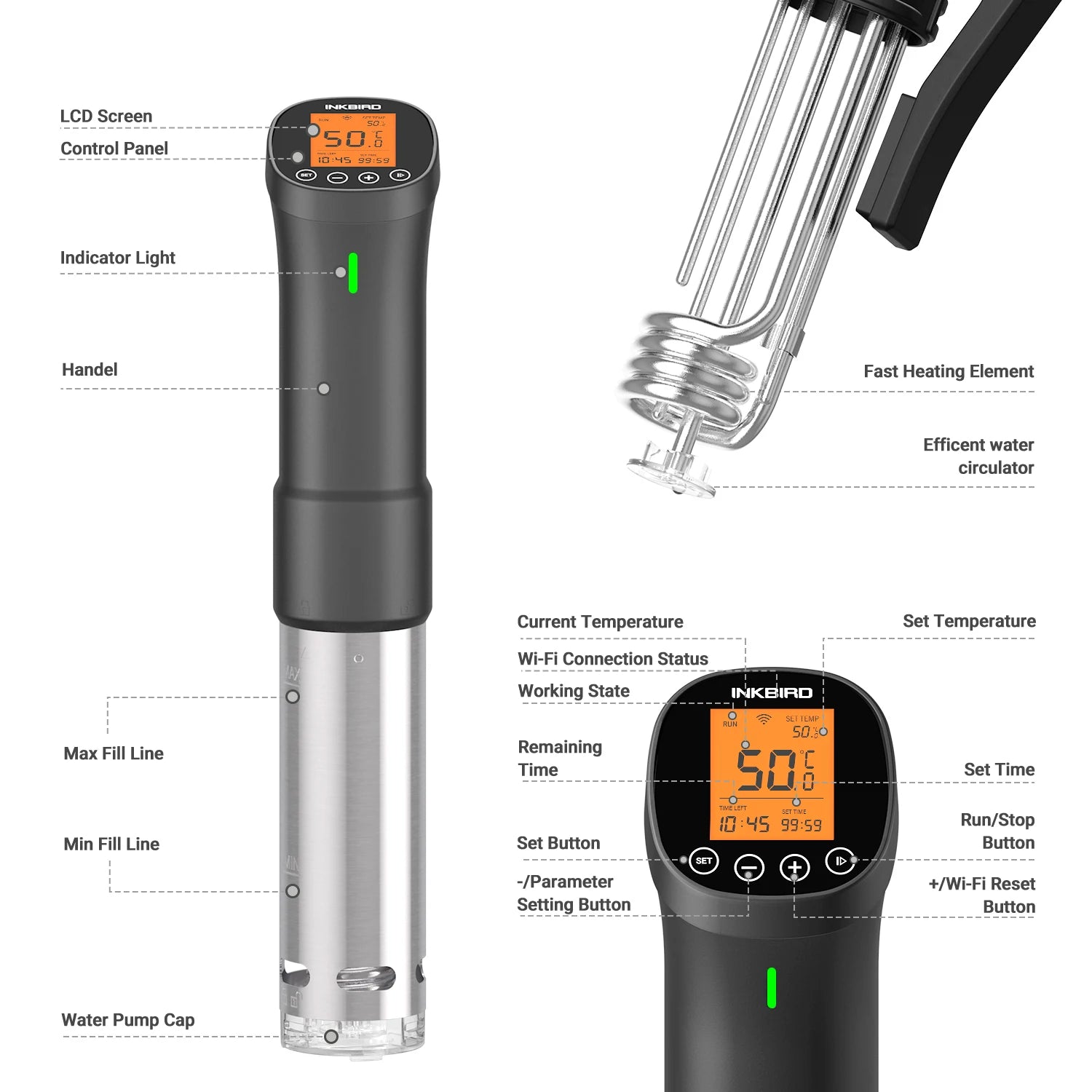 Cook with 1000W Immersion Circulator Stainless Steel