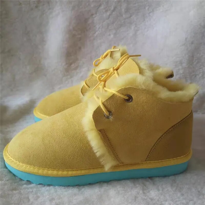 Sheepskin Leather Natural Fur Snow Boots
