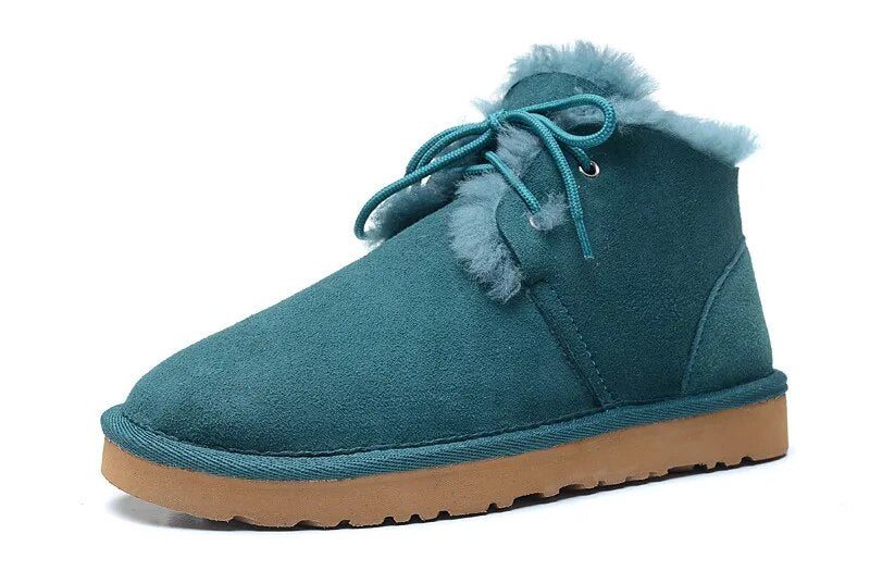Sheepskin Leather Natural Fur Snow Boots