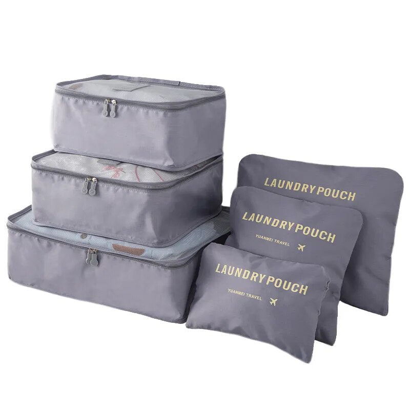 6pcs/Set Travel Organizer Laundry Bag Storage Case