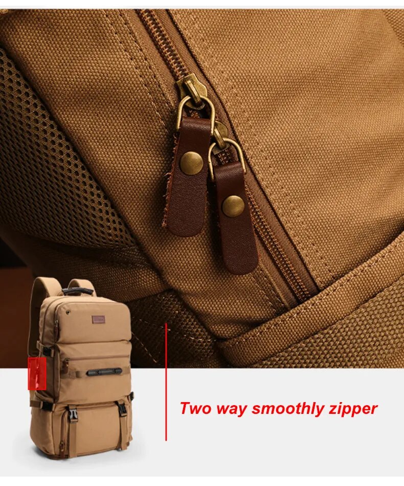 Large Travel Backpack Expandable Canvas Luggage Bag