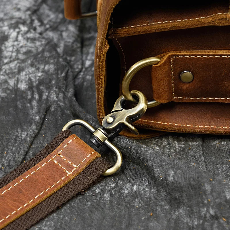 Bolso bandolera de cuero de vaca de negocios
