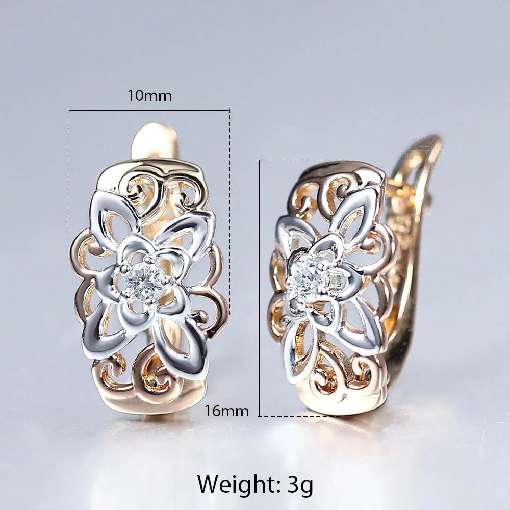 Vintage Cut Out Flower Square Drop Earrings