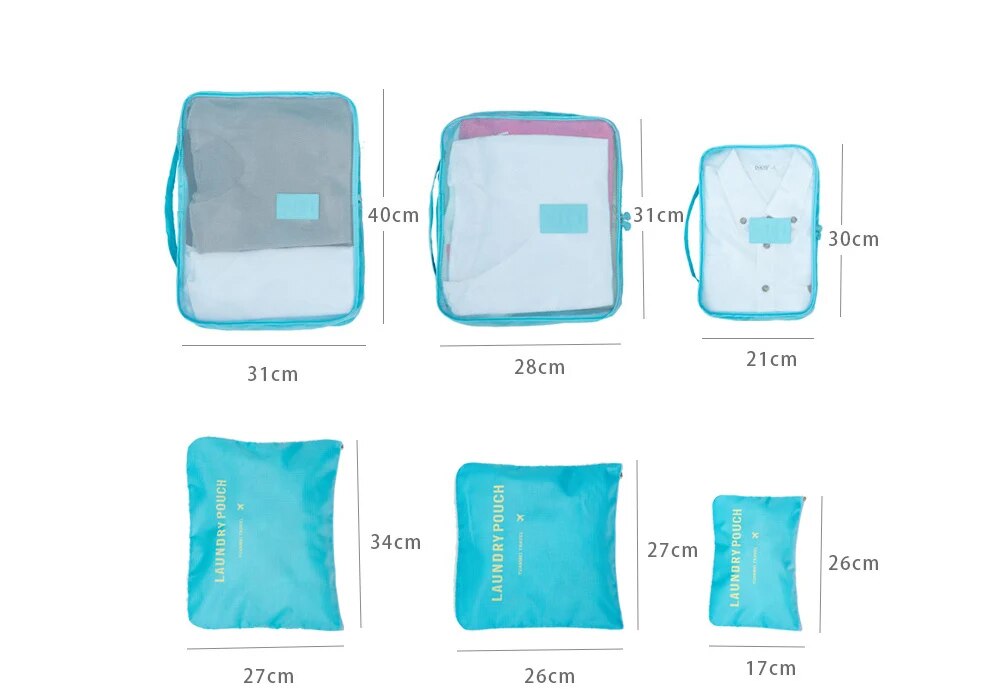 6pcs/Set Travel Organizer Laundry Bag Storage Case