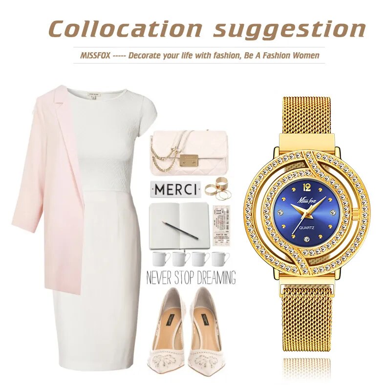 Luxury Brand Waterproof Diamond Watches