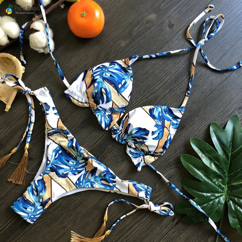 Mini Halter Bathing Brazilian Swimsuit Thong Bikini Set