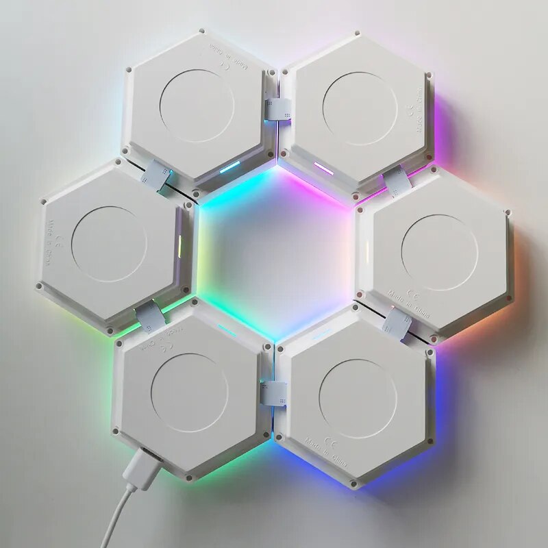 Touch-Controlled Hexagon Quantum Wall Lamp