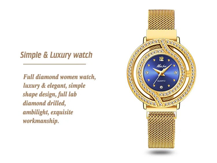 Luxury Brand Waterproof Diamond Watches