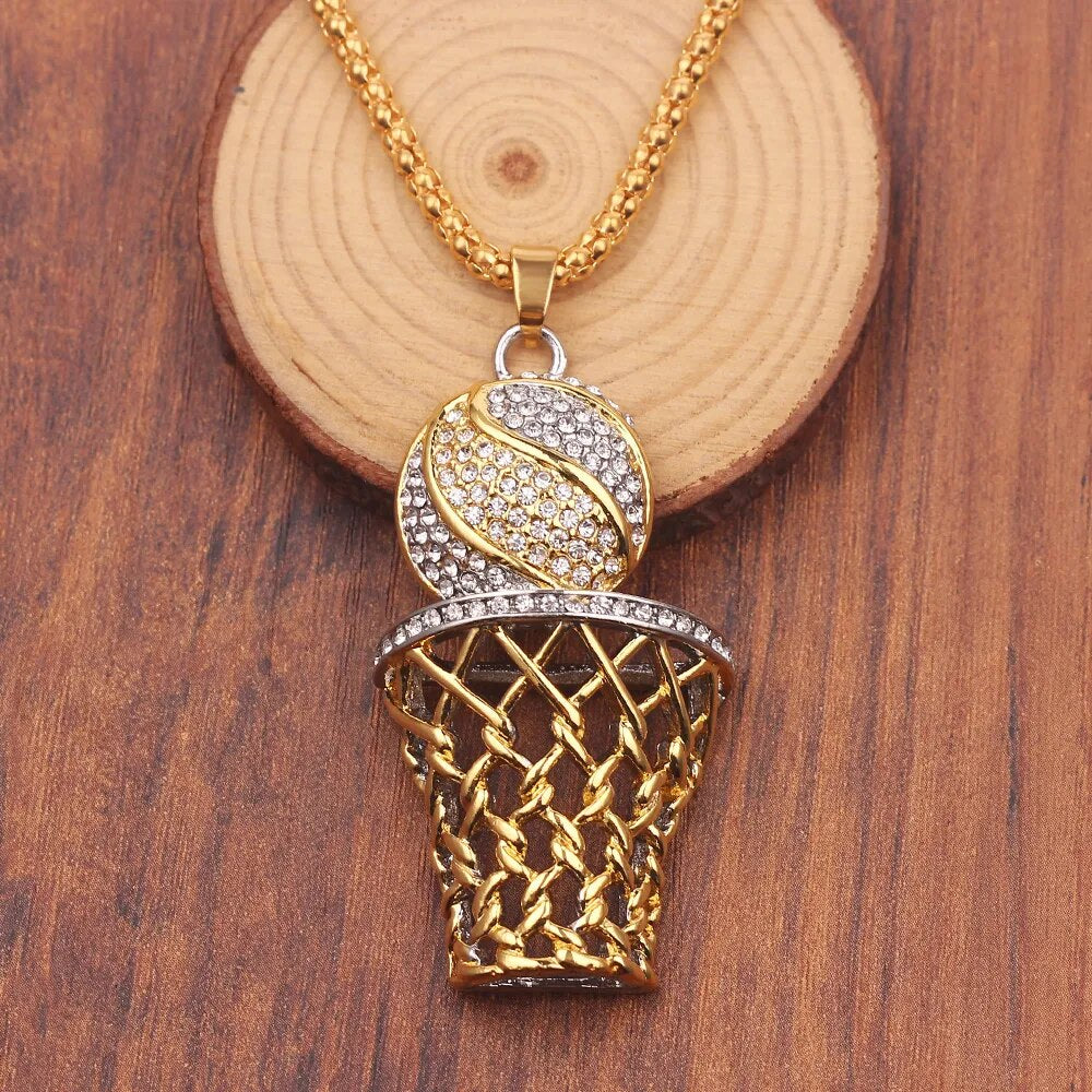 Exaggerated Punk Basketball Pendant Necklaces